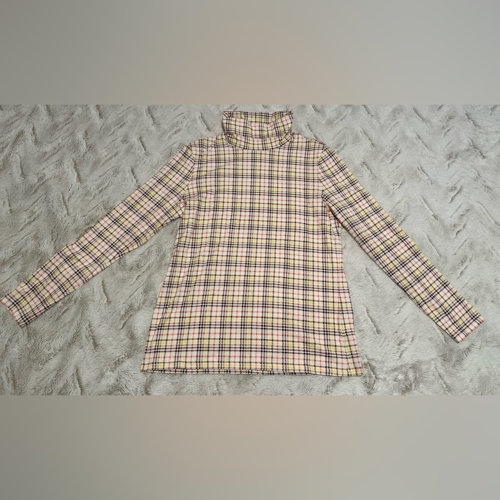 Talbots The Talbots Tee Plaid Turtleneck Sweater Medium Petite
